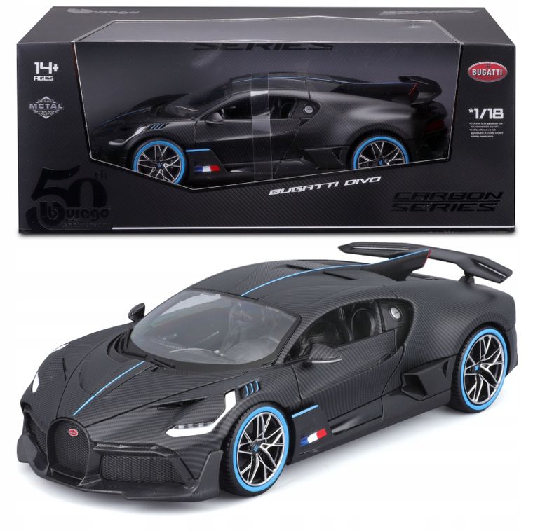 Bburago, Bugatti Divo Carbon Series, jubileuszowy model pojazdu, 1:18