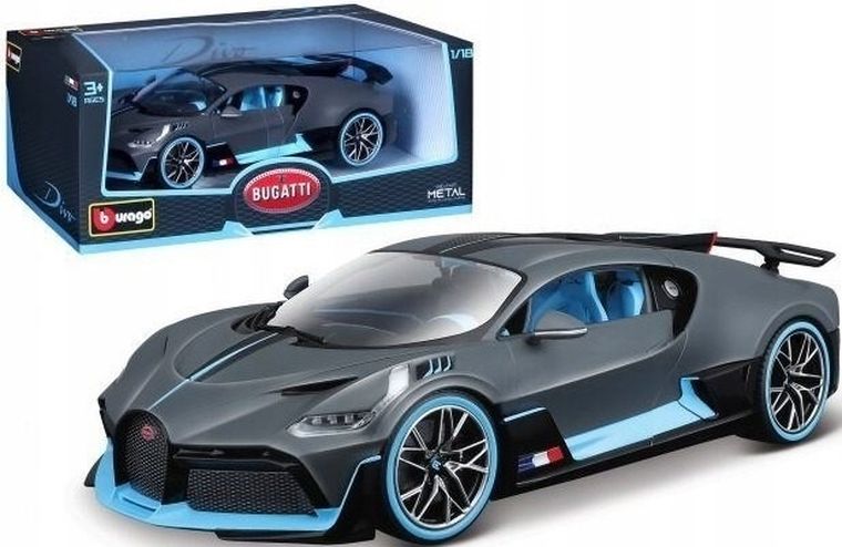 Bburago, Bugatti Divo Flat, model pojazdu, 1:18, Dark Grey