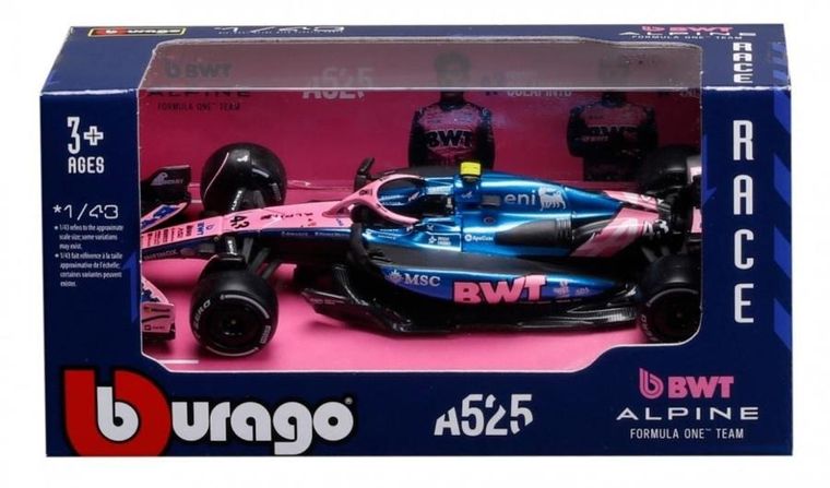 Bburago, BWT Alpine Team A525 2025 Franco Colapinto, Bolid F1, model pojazdu, 1:43