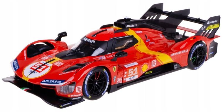 Bburago, Ferrari Racing, 499P LMH Red #51, model pojazdu, 1:18