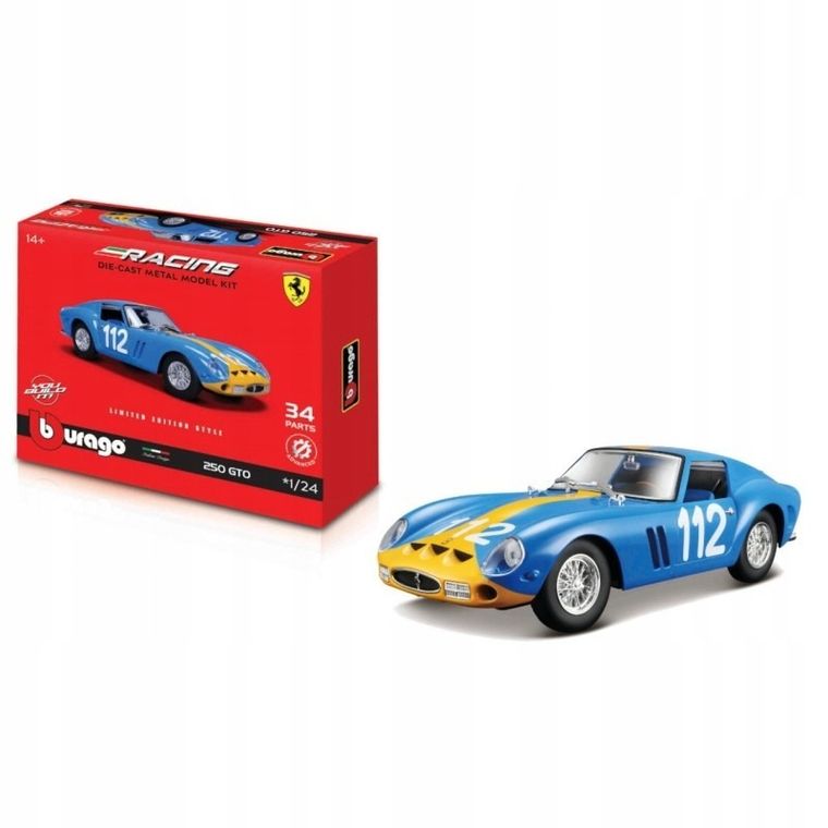 Bburago, Ferrari Racing Kit, 250 Gto #112, model pojazdu, blue, 1:24