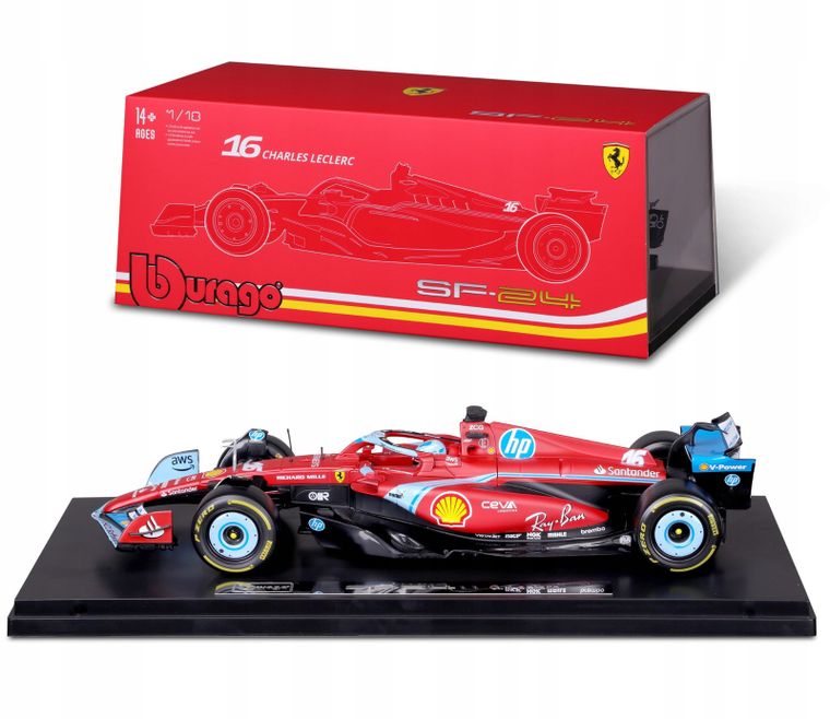 Bburago, Ferrari SF-24 Hard Case Version #16, Bolid F1, model pojazdu, 1:18