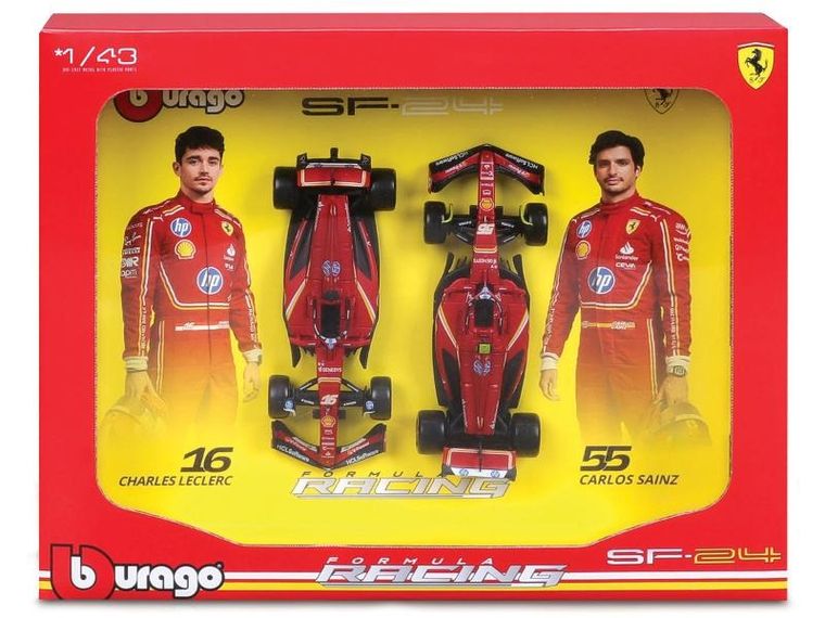 Bburago, Ferrari SF-24, Leclerc-Sainz, bolidy F1, modele pojazdów, 1:43