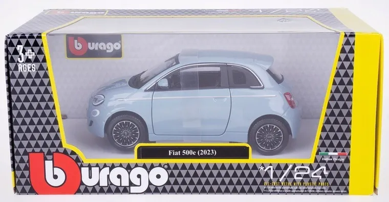 Bburago, Fiat 500E 2023 Blue, model pojazdu, 1:24