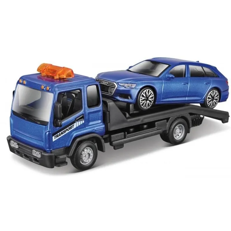 Bburago, Laweta Street Fire Flatbed + Audi A6, modele, 1:43