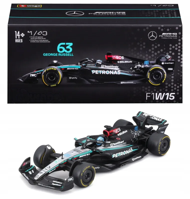 Bburago, Mercedes Amg Petronas F1 W15 Team, Bolid F1, model pojazdu, 1:43