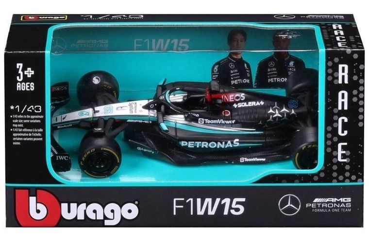 Bburago, Mercedes AMG W15 2024 Lewis Hamilton, Bolid F1, model pojazdu, 1:43