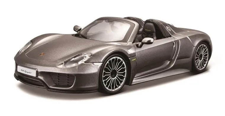 Bburago, Porsche 918 Spyder, pojazd, szary, 1:24
