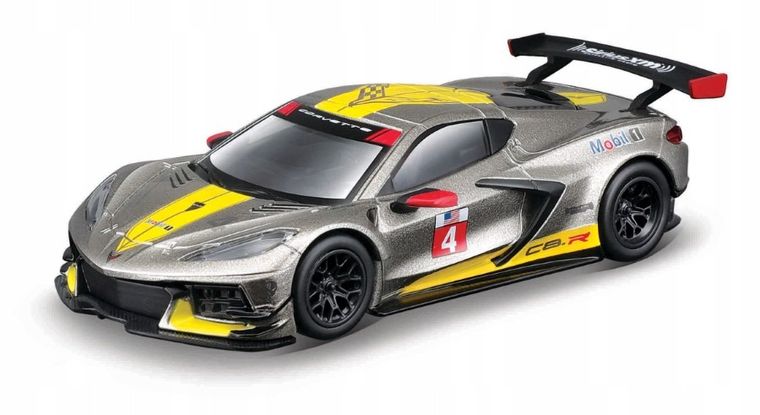 Bburago, Race 2020 Chevrolet Corvette C8R, model pojazdu, yellow, 1:43