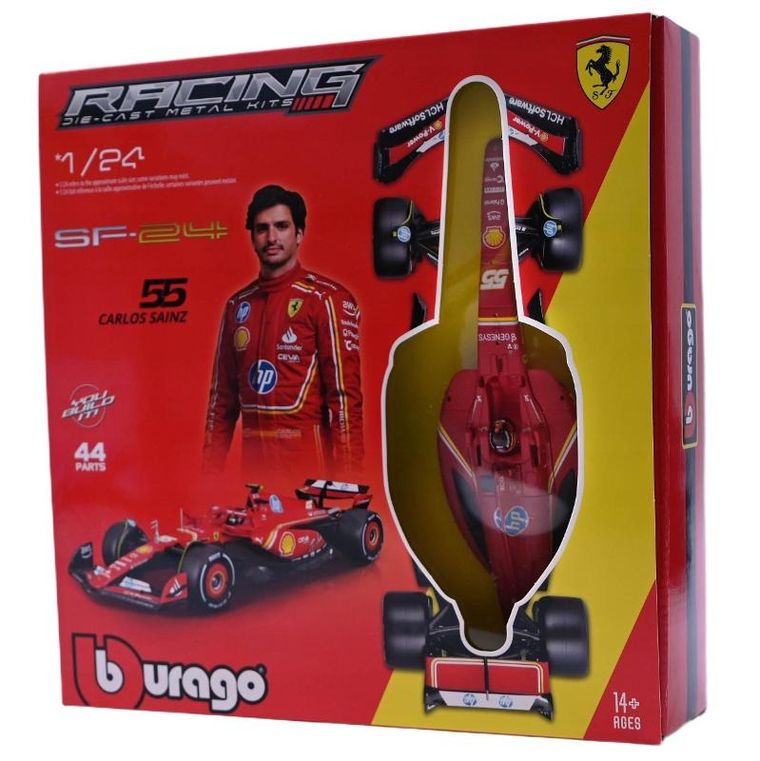 Bburago, Racing, Ferrari SF-24 Carlos Sainz, Bolid F1, model do składania, 1:24
