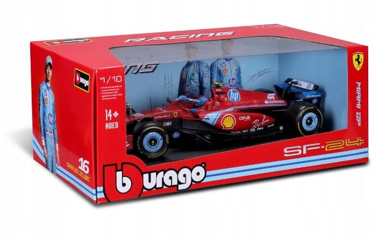 Bburago, Racing, Ferrari SF24 GP Miami 2024 Carlos Sainz, model pojazdu, 1:18