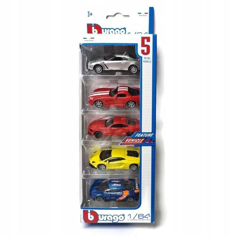 Bburago, Samochodziki, 1:64, 5 szt.