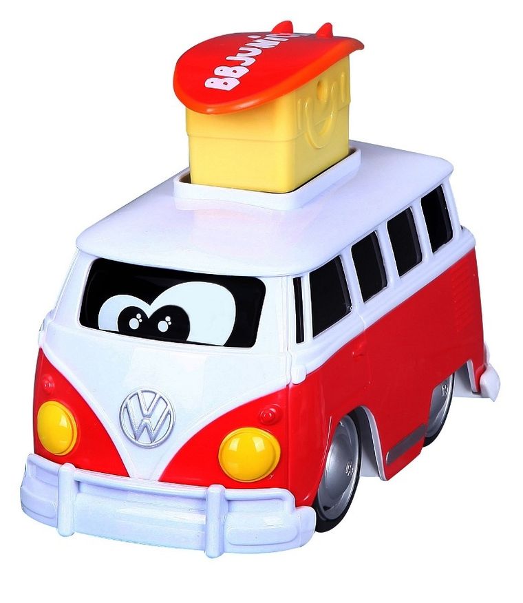 Bburago, VW Samba, pojazd z buźkami, czerwony