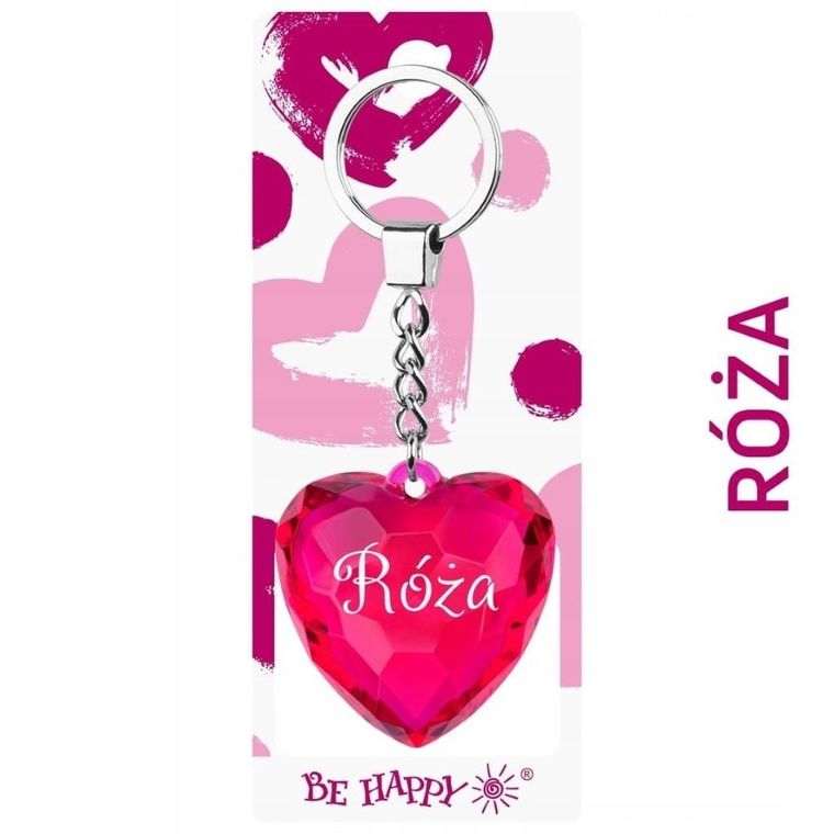 Be-Happy Gifts, brelok serce, Róża