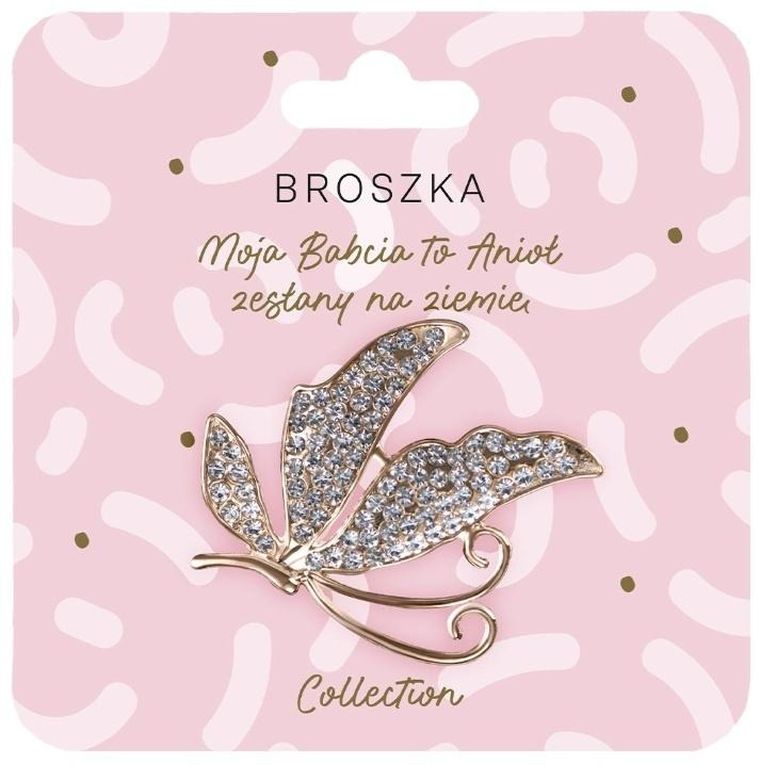 Be-Happy Gifts, broszka motyl, Moja Babcia to Anioł