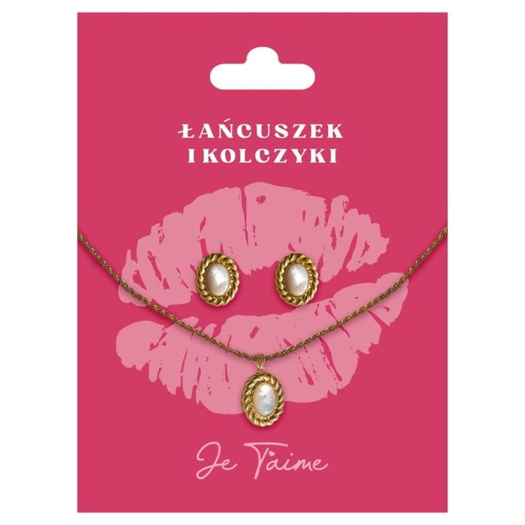 Be-Happy Gifts, zestaw biżuterii pozłacany na Walentynki