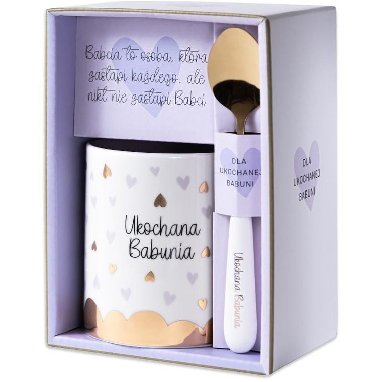 Be Happy Gifts, zestaw, kubek, łyżka, Ukochana Babunia
