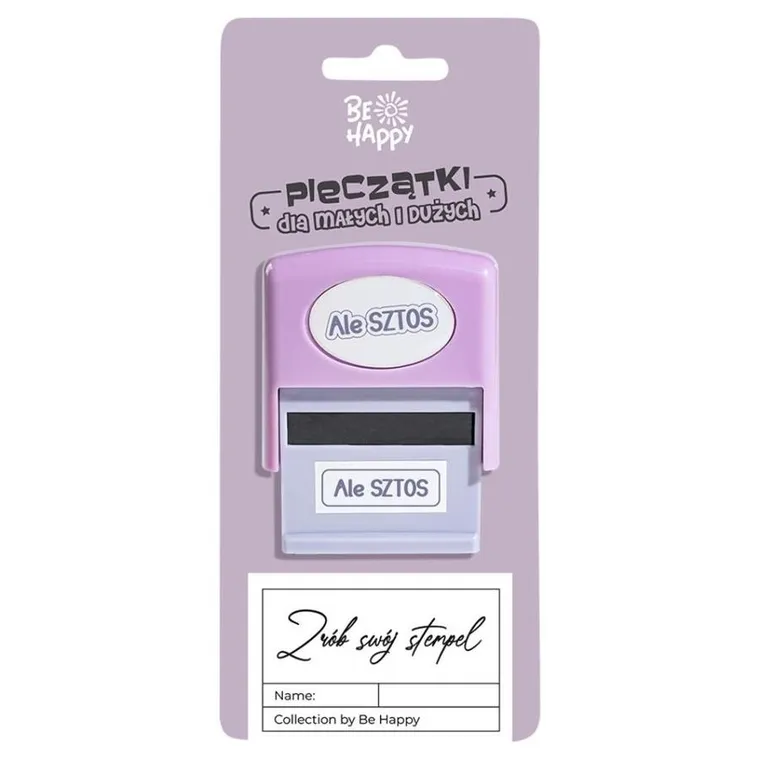 Be Happy, pieczątka z napisem, Ale Sztos