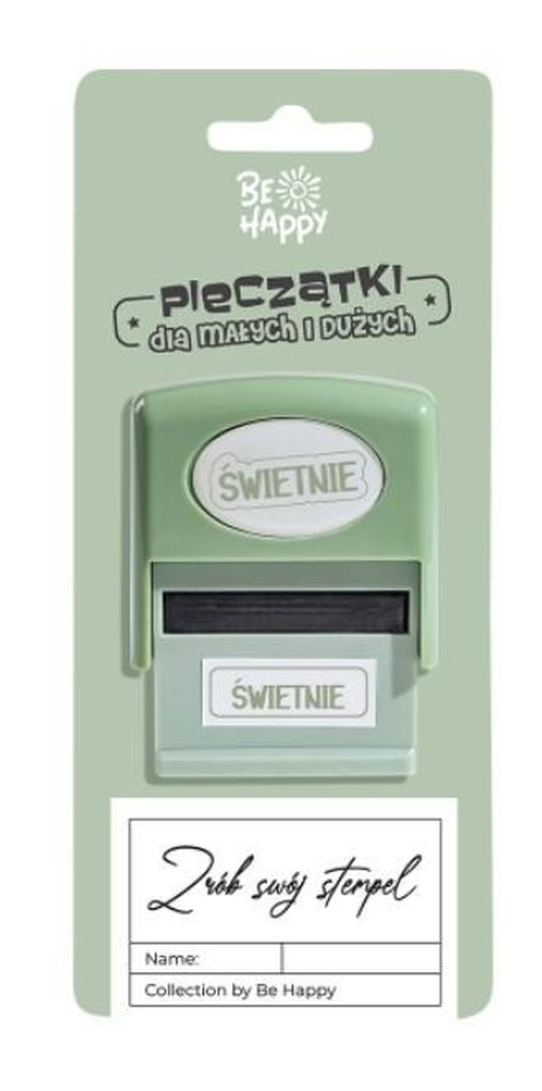 Be Happy, pieczątka z napisem, Świetnie