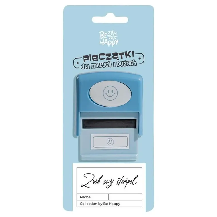 Be Happy, pieczątka z napisem, Uśmiech