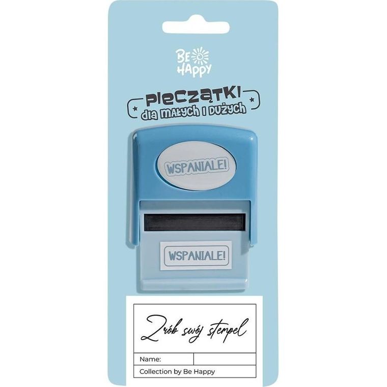 Be Happy, pieczątka z napisem, Wspaniale