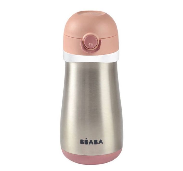 Beaba, bidon termiczny, old pink, 350 ml