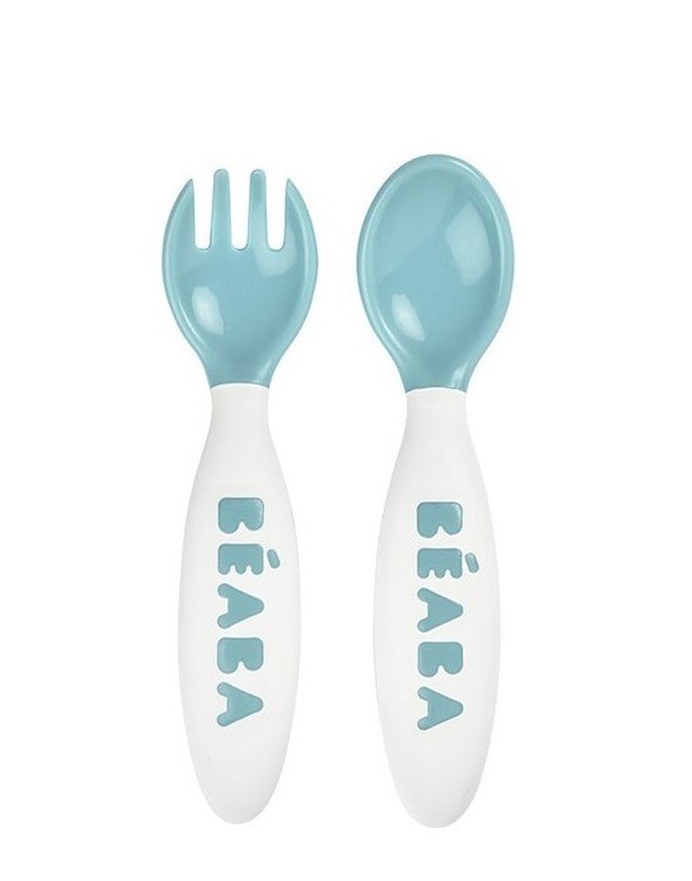 Beaba, Blue, sztućce plastikowe w etui