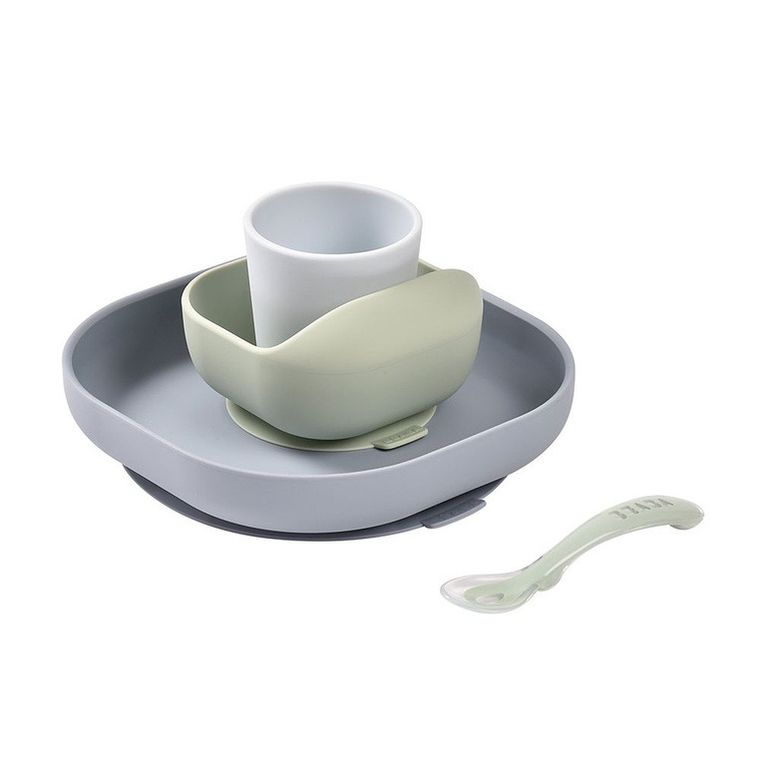 Beaba, Pebble, komplet naczyń z silikonu z przyssawką