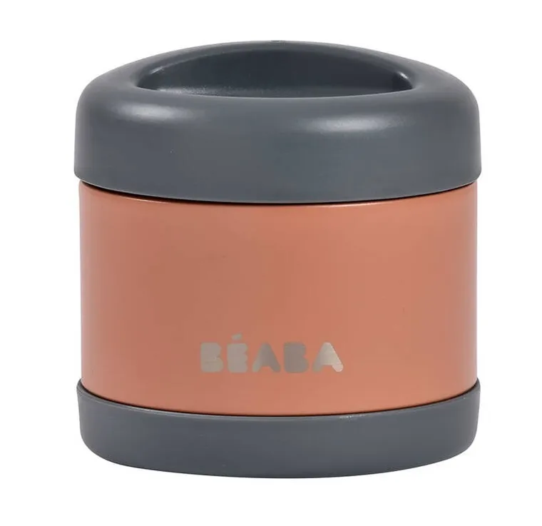 Beaba, termos obiadowy ze stali nierdzewnej, Mineral Grey/Terracotta, 500 ml