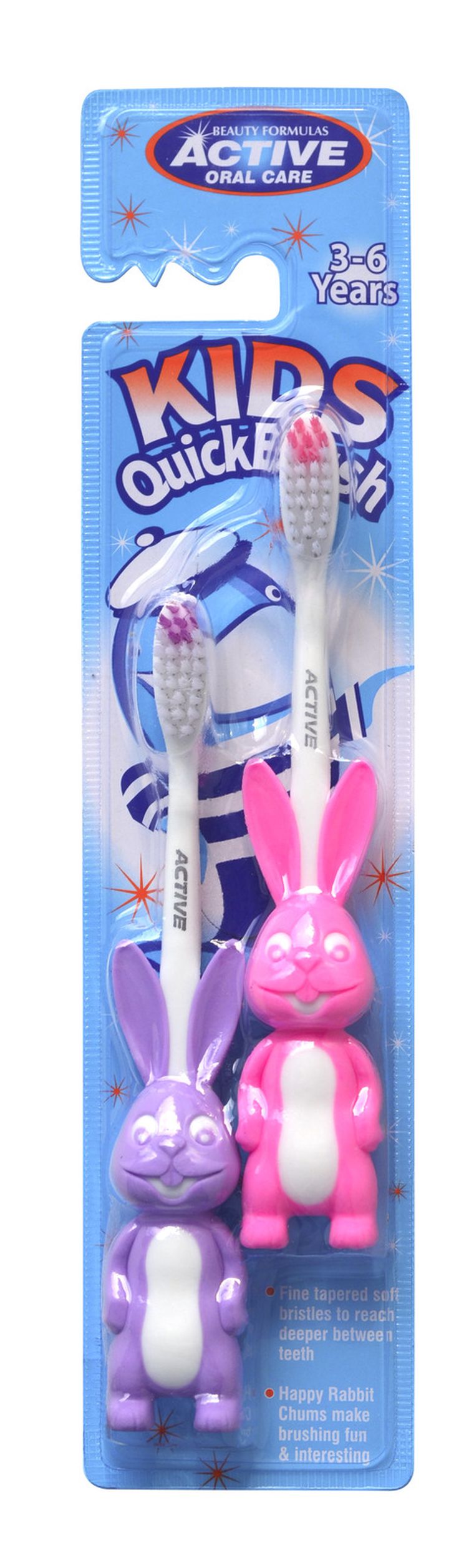 Beauty Formulas, Active Oral Care, Królik, szczoteczka Kids 3-6 lat, 2 szt.