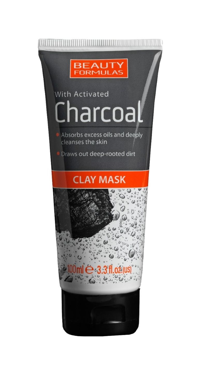 Beauty Formulas, Charcoal, maseczka z glinką, głęboko oczyszczająca z aktywnym węglem, 100 ml
