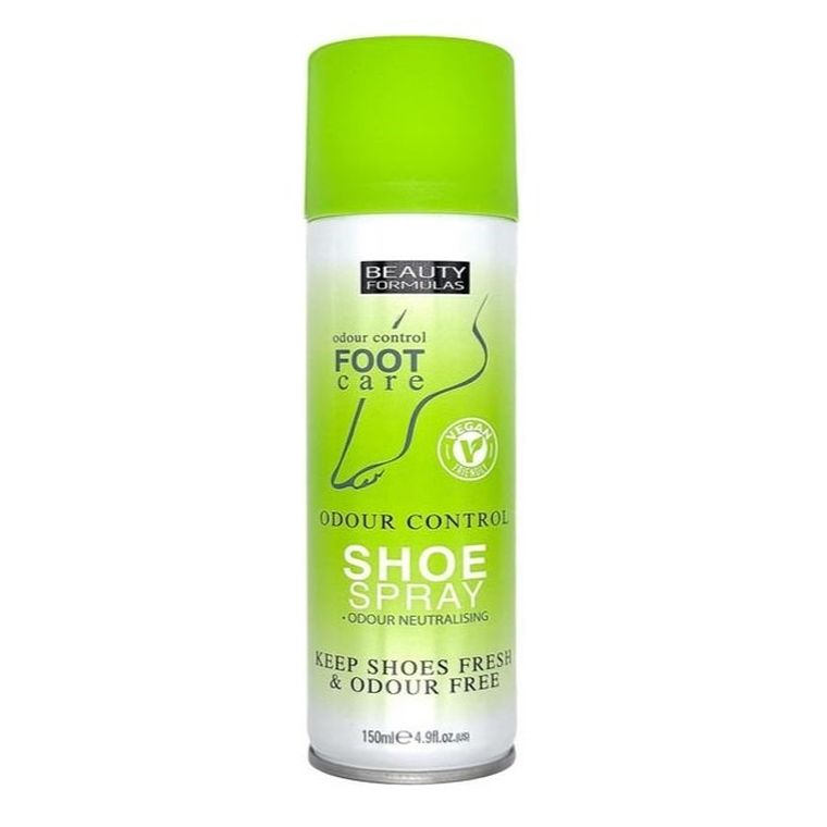 Beauty Formulas, Odour Control Shoe, spray antybakteryjny i przeciwgrzybiczy, dezodorant do butów, 150 ml