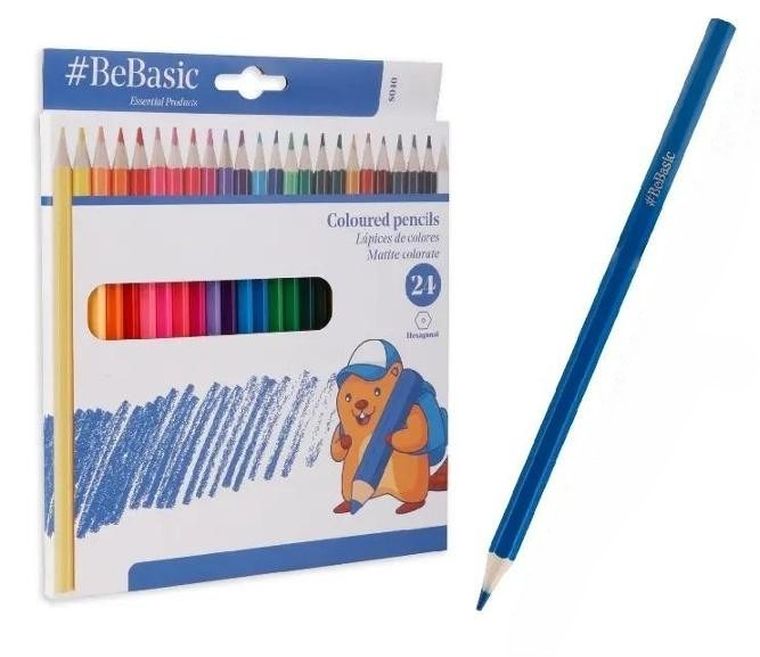 BeBasic, kredki ołówkowe, 24 kolory