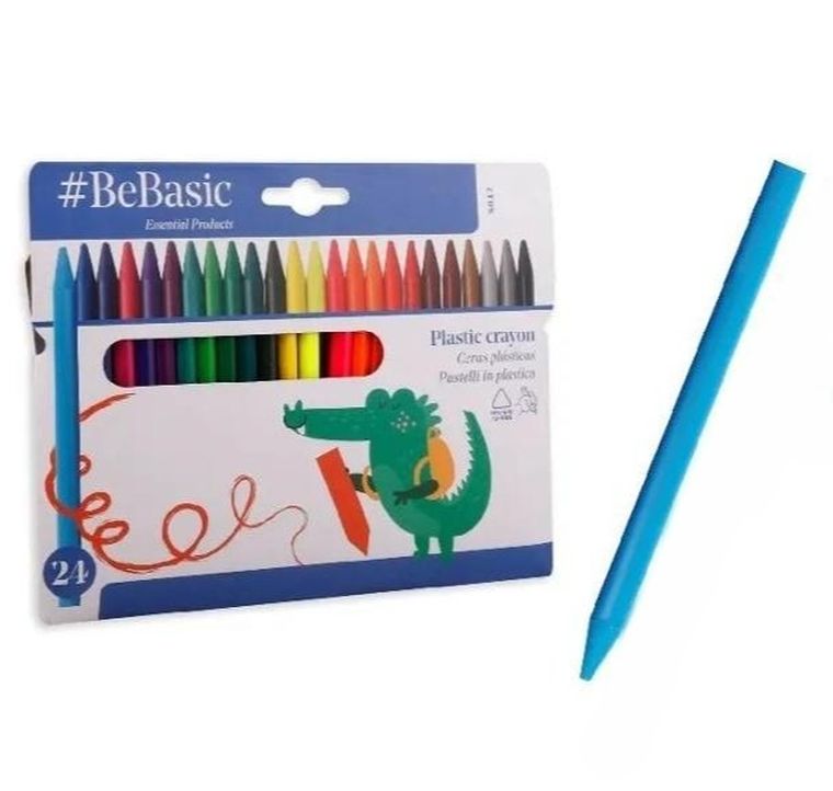 BeBasic, kredki plastikowe, 24 kolory