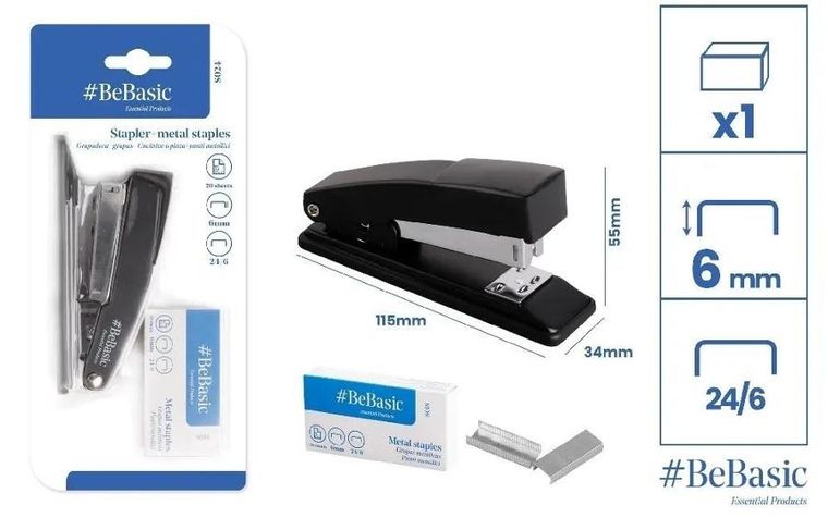 Bebasic, zszywacz + zszywki, 24/6