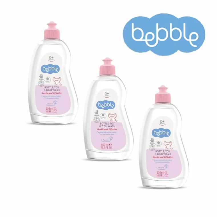 Bebble, płyn do mycia zabawek i smoczków, 500 ml, 3 szt.
