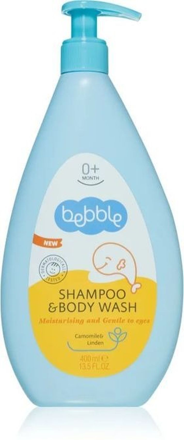 Bebble, szampon & żel do mycia ciała, rumianek, 400 ml