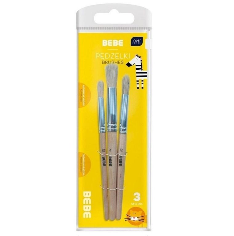Bebe, pędzelki drewniane, 3 szt.