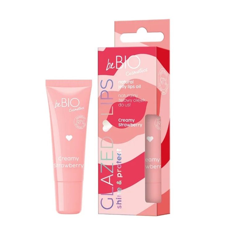 BeBio Ewa Chodakowska, Glazed Lips, naturalny żelowy olejek do ust, Creamy Strawberry, 10 ml