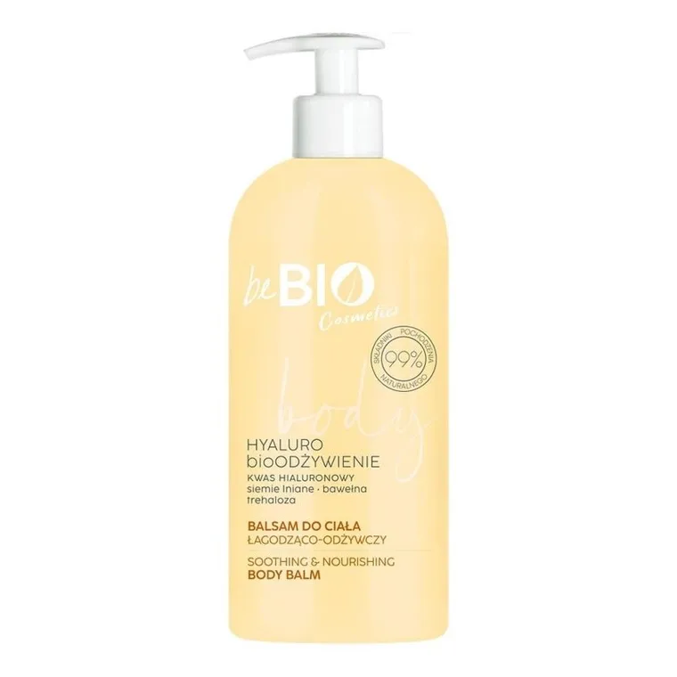BeBio Ewa Chodakowska, naturalny balsam do ciała z kwasem hialuronowym siemieniem lnianym bawełną trehalozą, 350 ml