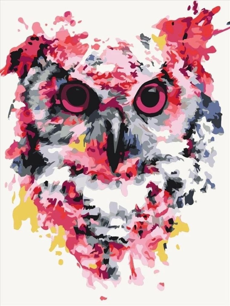 BeCreative, malowanie po numerach, Sowa w kolorach