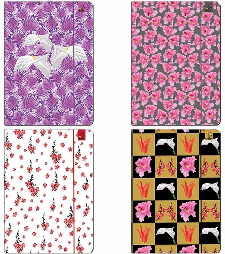 Bee-bee, Flowers, teczka A4 z gumką, 1 szt.