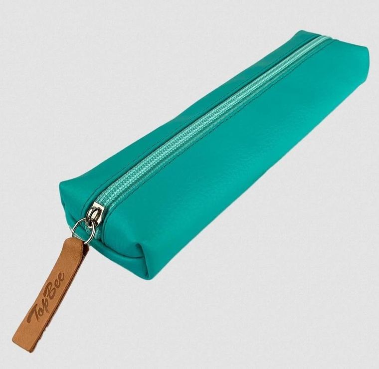 Bee-bee, piórnik jamnik, ekoskóra, Turkus pastel