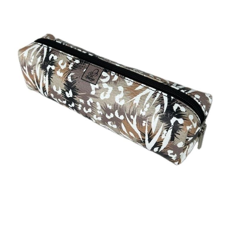 Bee-bee, piórnik, prostokąt, kostka, Panterka w cętki