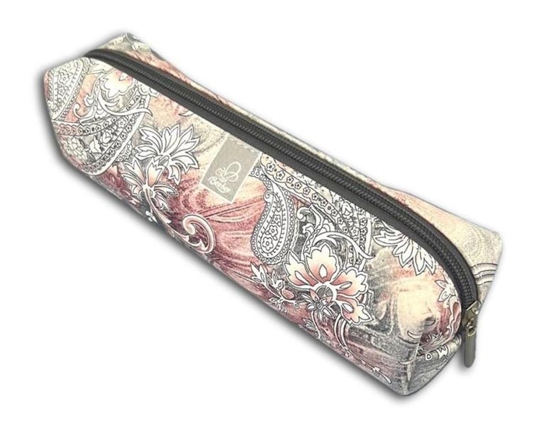 Bee-bee, piórnik prostokąt, Paisley szare