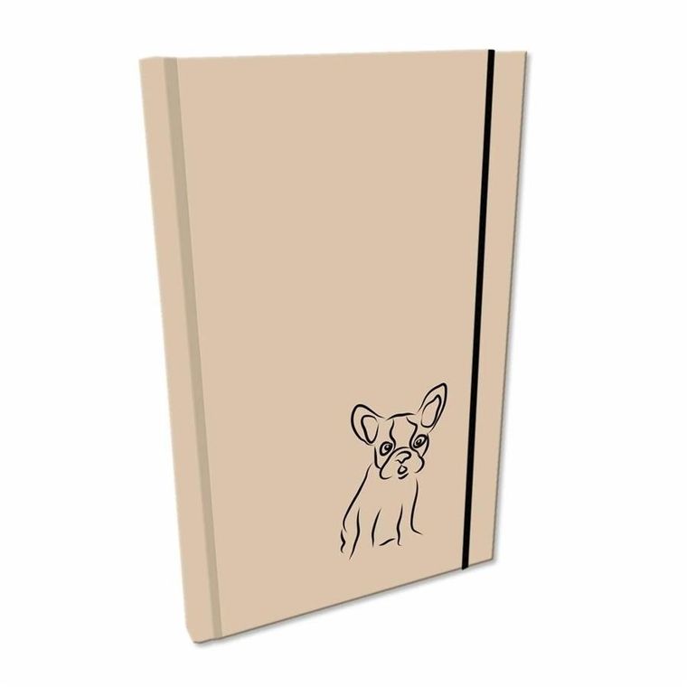 Bee-bee, Soft Touch, notes z gumką, A5, gładki, buldog beżowy, 1 szt.