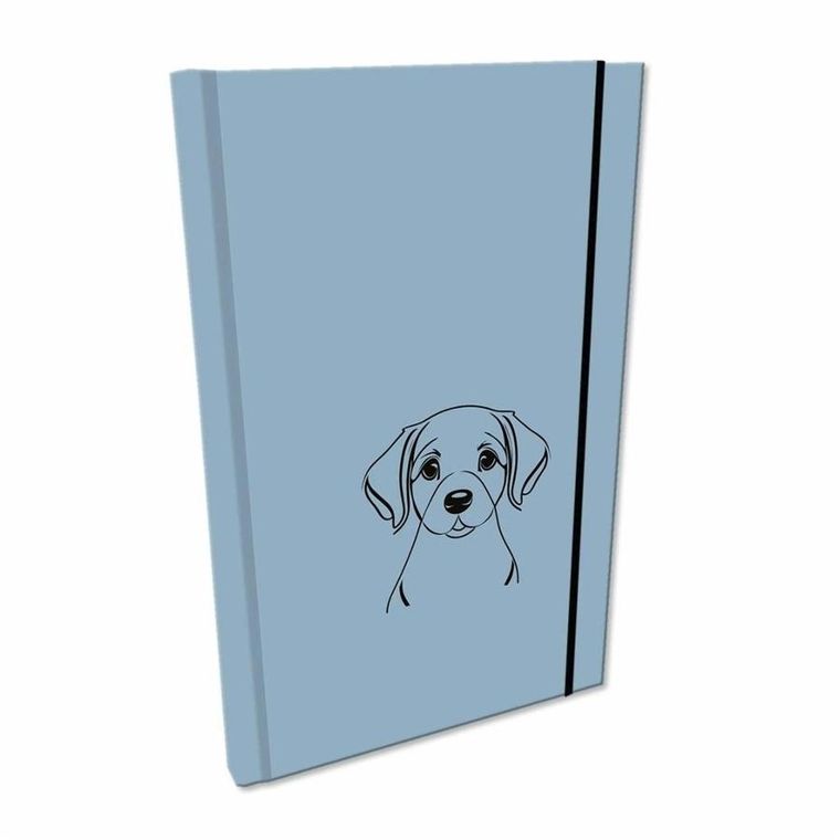 Bee-bee, Soft Touch, notes z gumką, A5, gładki, pies niebieski, 1 szt.