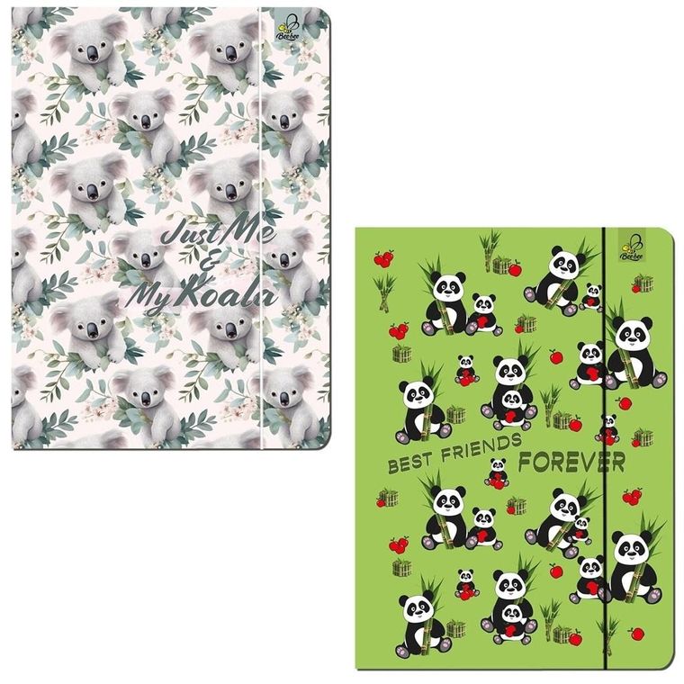 Bee-bee, teczka z gumką A4, BFF misie