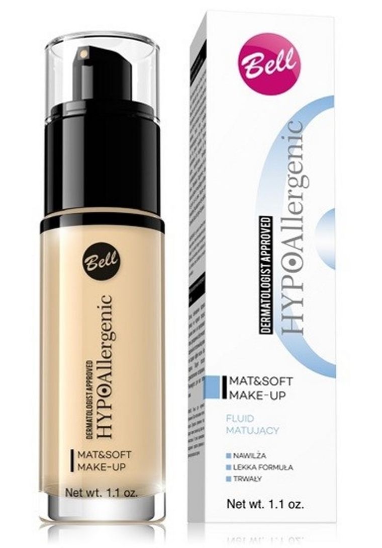 Bell, HypoAllergenic, fluid matujący, Mat & Soft 03, 30 g