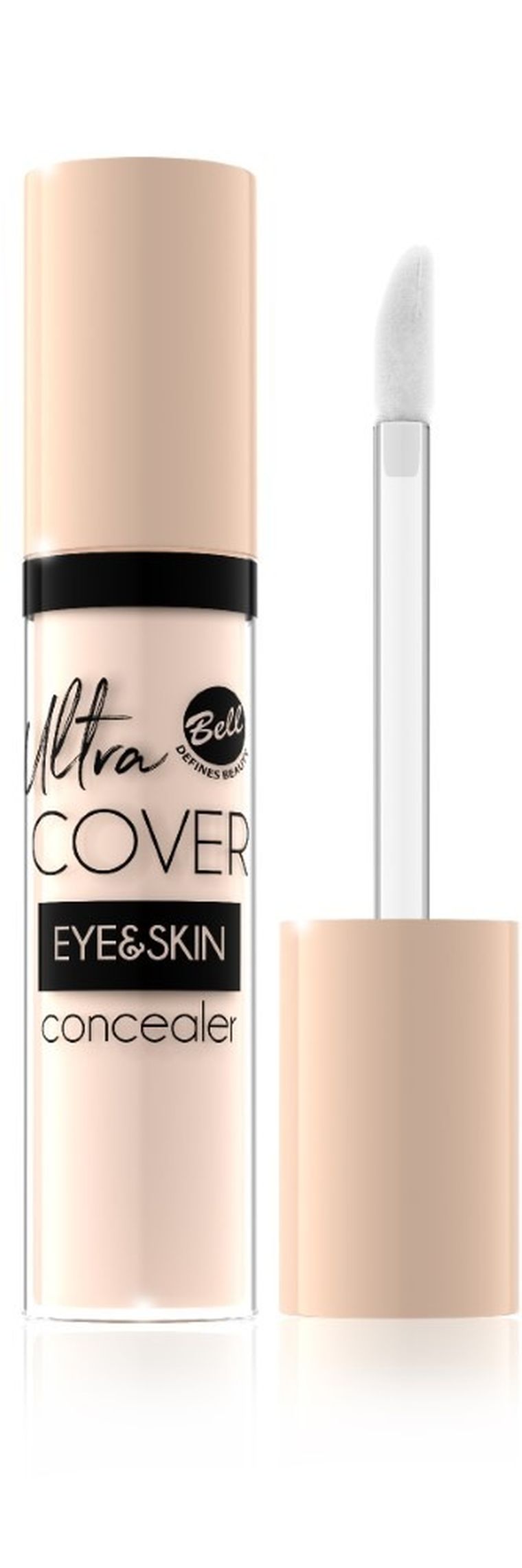 Bell, korektor intensywnie kryjący w płynie, Ultra Cover Eye & Skin nr 01 Light Ivory, 5g